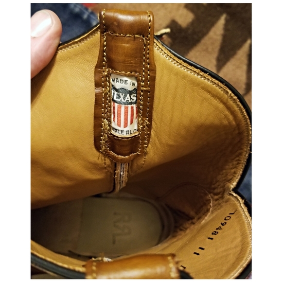 DOUBLE RL RALPH LAUREN RRL HANDCRAFTED EMBOSSED LEATHER COWBOY BOOTS- SIZE 11D - Picture 5 of 8